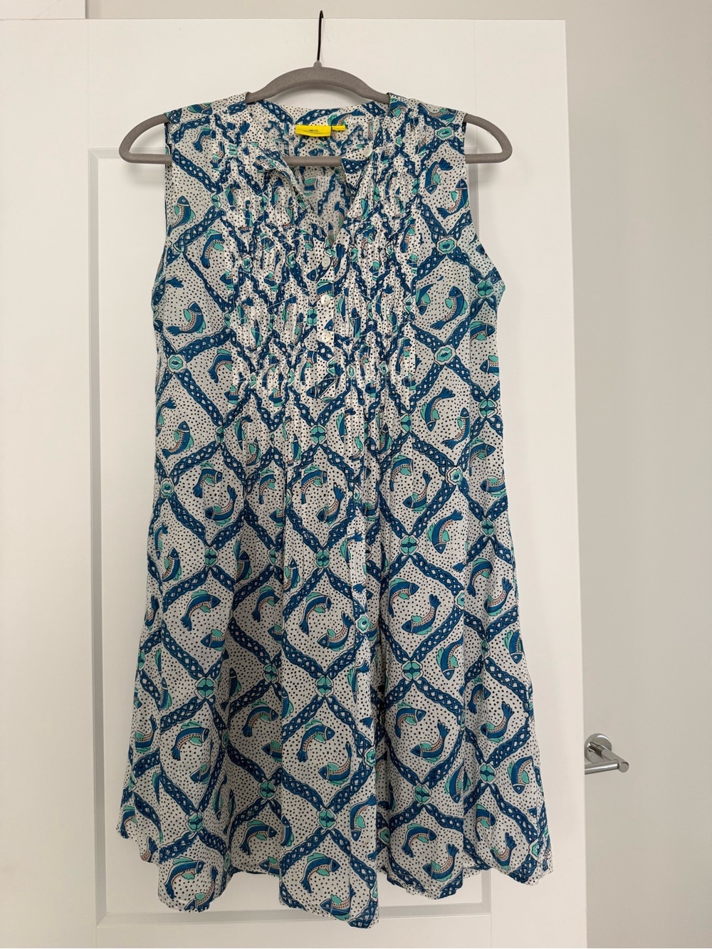 Roller Rabbit Blue & White Sleeveless Printed Girls Dress
